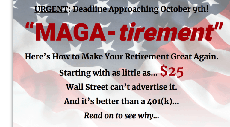 MAGA-tirement website
