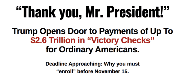 victory checks website