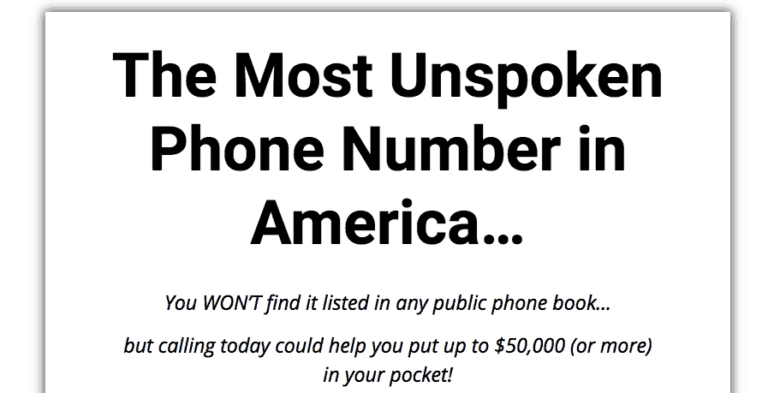 most unspoken phone number in america review