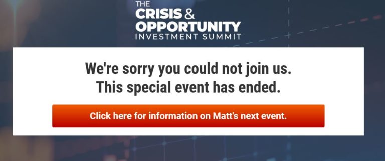 The Crisis & Opportunity Investment Summit