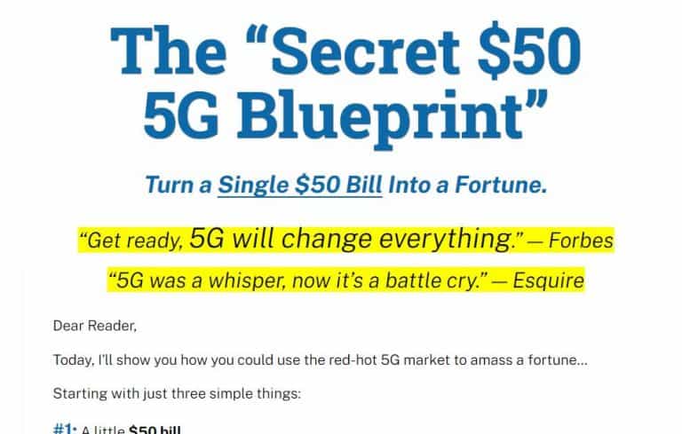 Secret $50 5G Blueprint