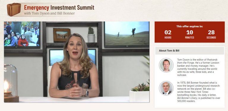 Emergency Investment Summit by Tom Dyson and Bill Bonner