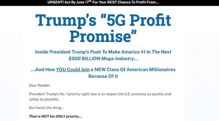 Trump's 5G Profit Promise by Robert Williams