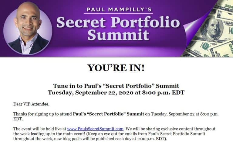 Paul Mampilly's Secret Portfolio Summit