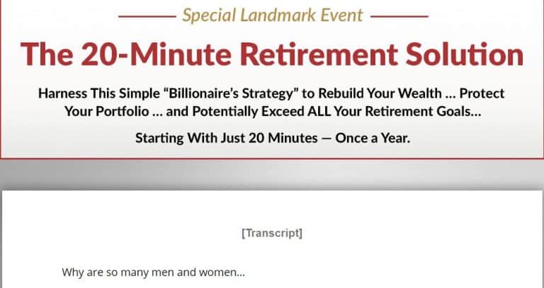 20 Minute Retirement Solution