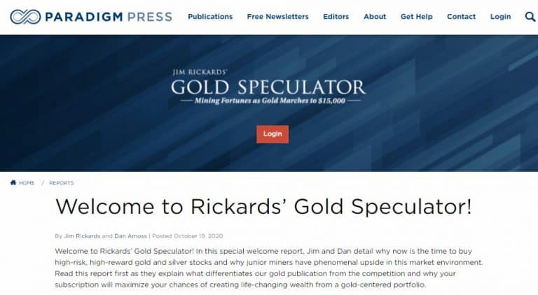 Jim Rickards' Gold Speculator