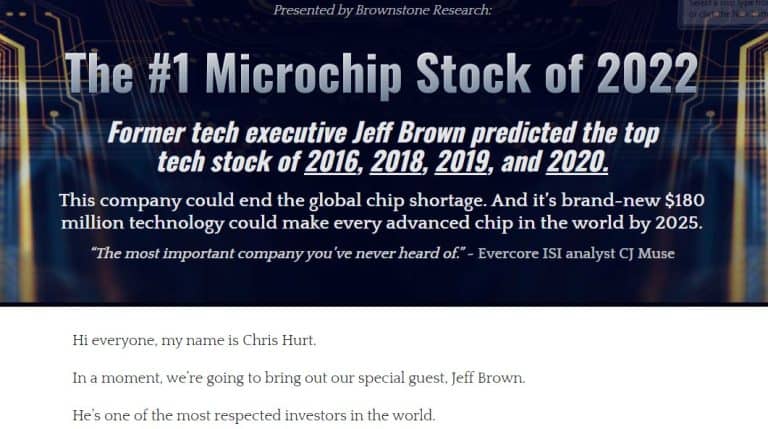 Jeff Brown's #1 Microchip Stock Of 2022