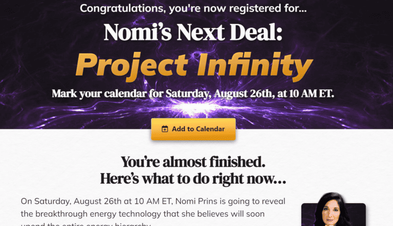 Nomi Prins Project Infinity